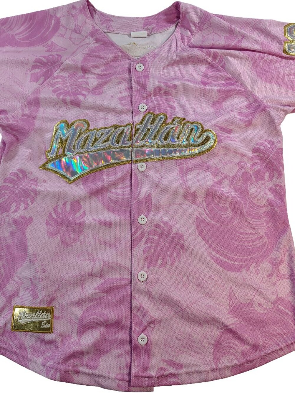 Women's Pink XL Mazatlan Floral Sports Jersey